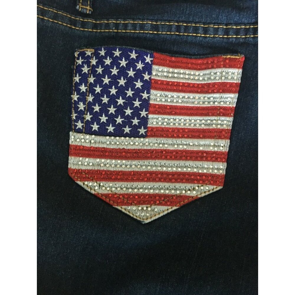 Coogi Capris Jeans Junior Size 11 12 American Flag Pockets - Picture 4 of 12